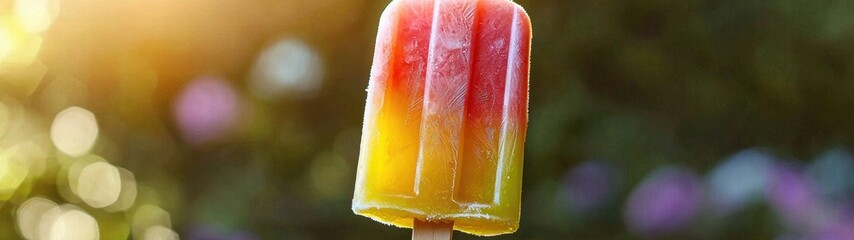 Vibrant ice pop in bright colors perfect for a refreshing summer treat on a sunny day