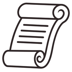 a line art vector icon of a scroll or parchment © Mohammed