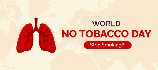 World No Tobacco Day Vector Design with Illustration of Healthy Lungs vs Smoker's Lungs