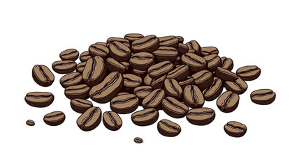 brown roasted coffee beans vector image