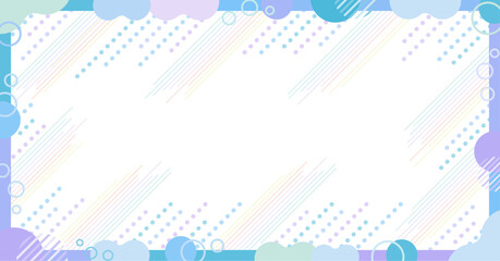 雨の日セールの背景イラスト（ フレーム　見出し　タイトル　梅雨　あめ　つゆ　メンフィス ）