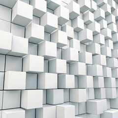 abstract 3d cubes background, white cube background, abstract background made of cubes