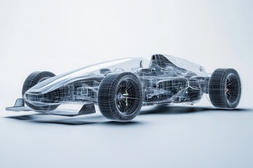 Naklejka premium Race car chassis, wireframe design