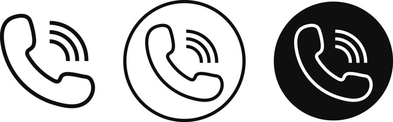 phone icons collection. Contact us symbol. Call signs. Accept and decline icons