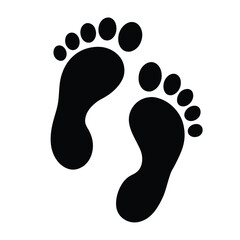 foot prints on white background