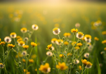 Fototapeta premium Yellow field of flowers 
