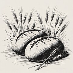 Obraz premium bread drawing