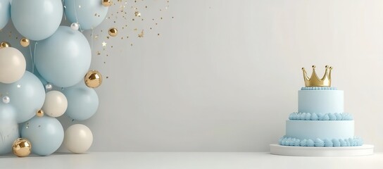 Light Blue and White Celebration Scene