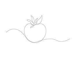 tomato vegetable continuous line drawing.white background,Tomato single line illustration,fresh tomato fruit vegetable line art,abstract red shaped single line tomato icon,
