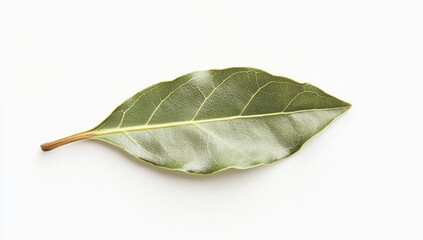 Obraz premium Single bay leaf on white background