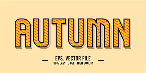 typography AUTUMN word art illustration, editable text effect, eps file format	