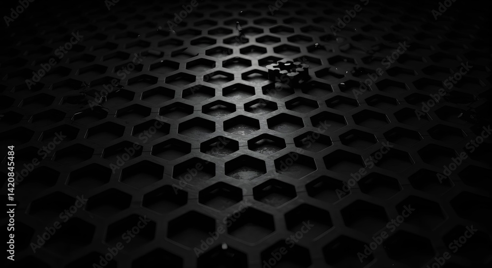Aufkleber abstract hexagon pattern dark, textured background image
