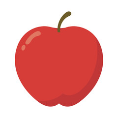 Vibrant red apple isolated on white. Fresh fruit concept. Healthy eating, nutrition, food photography, kitchen decor, recipe book covers