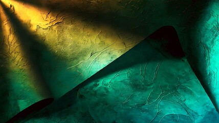 Abstract Green Gold Textured Background Dramatic Light Design art hue tone dark fold cool 