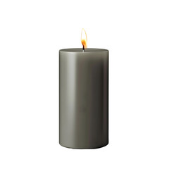 Beautiful Pillar Candle with Flame Realistic Isolated on Transparent Background