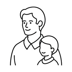 modern minimalist father and child line art idea
