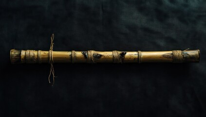 Fototapeta premium Bamboo Musical Instrument: A Rustic, Handcrafted Flute