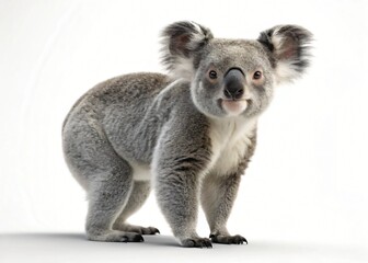Fototapeta premium Adorable Koala Bear Standing Australian Wildlife Cute Animal Portrait Studio Shot