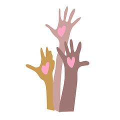 Hands with heart vlounteer Vector illustration