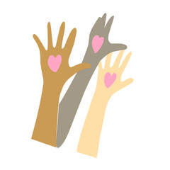 Hands with heart vlounteer Vector illustration