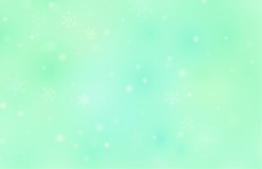 Fototapeta premium Soft Green Background with Snowflake - like Dots