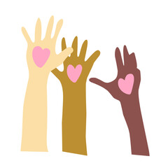 Hands with heart vlounteer Vector illustration