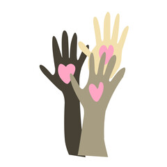 Hands with heart vlounteer Vector illustration