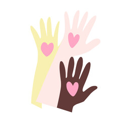 Hands with heart vlounteer Vector illustration