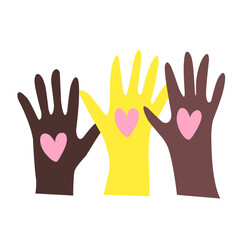 Hands with heart vlounteer Vector illustration