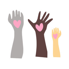 Hands with heart vlounteer Vector illustration