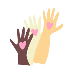 Hands with heart vlounteer Vector illustration