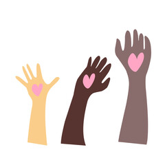 Hands with heart vlounteer Vector illustration