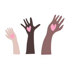 Hands with heart vlounteer Vector illustration