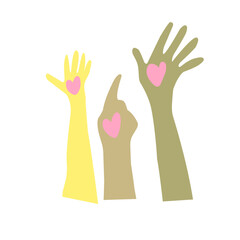 Hands with heart vlounteer Vector illustration