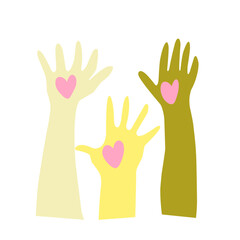 Hands with heart vlounteer Vector illustration