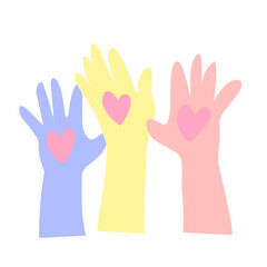 Hands with heart vlounteer Vector illustration