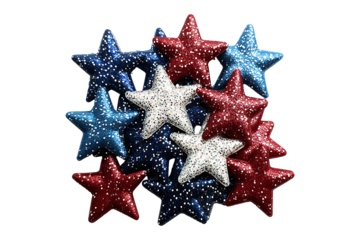 4th July stars isolated on transparent background