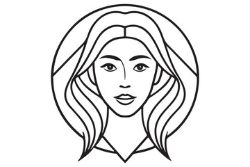 Elegant Female Line Art Illustration, Minimalist Black and White Beauty Sketch,  Modern Woman Face Drawing