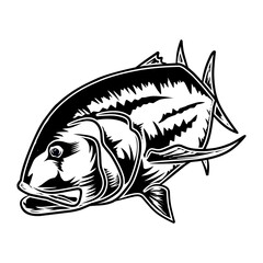giant trevally fishing illustration logo vector image t shirt
