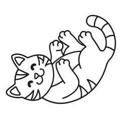 Cat moments meow life coloring pages, coloring book, line art, illustration, black & white, bold and easy coloring pages