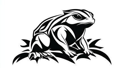 Obraz premium Bold frog design, tribal style