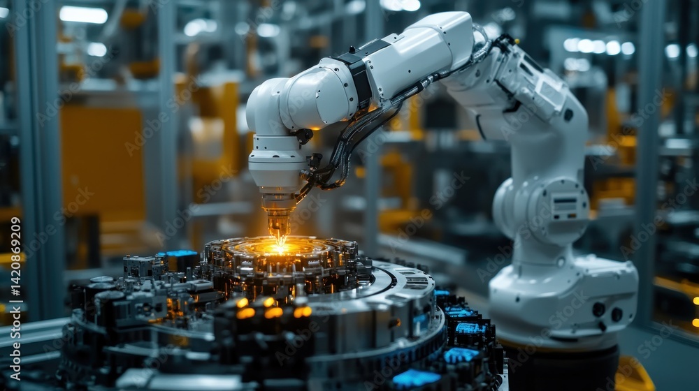 Poster advanced robotic automation in modern manufacturing