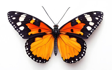 Obraz premium Close up of a vibrant orange butterfly.