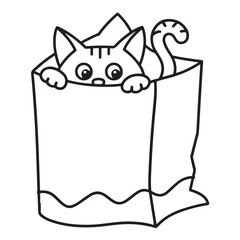 Cat moments meow life coloring pages, coloring book, line art, illustration, black & white, bold and easy coloring pages