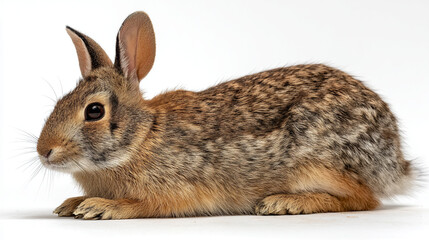 Obraz premium Cute brown rabbit isolated on white background adorable bunny pet animal wild rabbit cottontail easter bunny