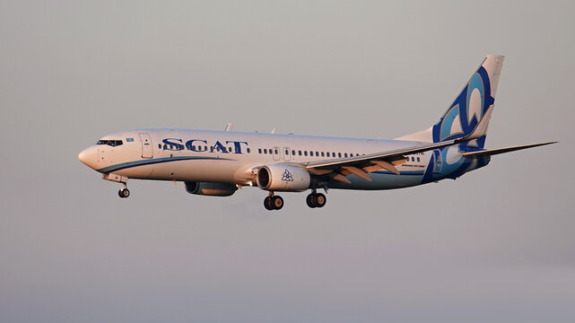 Scat Airlines plane lands at Prague airport