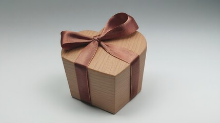 Obraz premium Small gift box tied with a ribbon in the shape of a heart