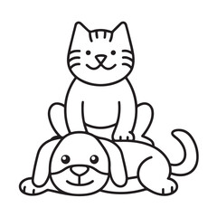 Cat moments meow life coloring pages, coloring book, line art, illustration, black & white, bold and easy coloring pages
