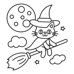 Cat moments meow life coloring pages, coloring book, line art, illustration, black & white, bold and easy coloring pages