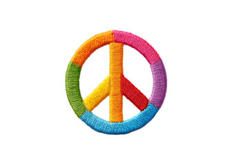 Colorful peace symbol on transparent background. Symbol of peace, love, and harmony.